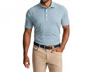 NEW GENTEAL fairbrook short sleeve performance polo in hydrangea